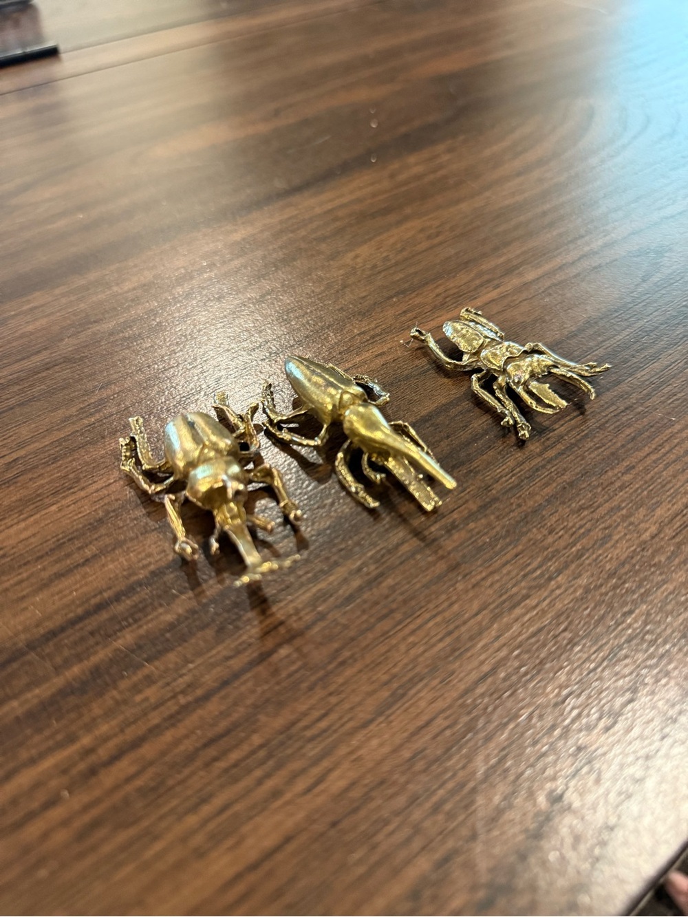 Gold Beetle Accent Figurine Trio - Decorative Home Accents